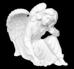 SITTING ANGEL WITH WINGS, OF SYNTHETIC MARBLE